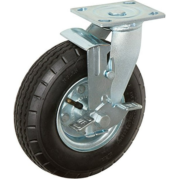 CasterHQ 10" x 3.5" SWIVEL WITH BRAKE PNEUMATIC CASTER 4 PLY 350