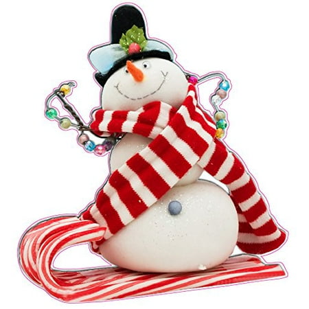 Christmas and Holiday Wall Decor Candy Cane Snowman Small Decal