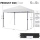 thumbnail image 3 of Songqin 10x10 1-Person Setup Pop Up Canopy Tent, Instant Portable Commercial Canopy Tent, Outdoor Gazebo with 1-Button Push, Wheeled Bag & 4 Sandbags for Home, Party & Outdoor, Silver-Coated White, 3 of 17