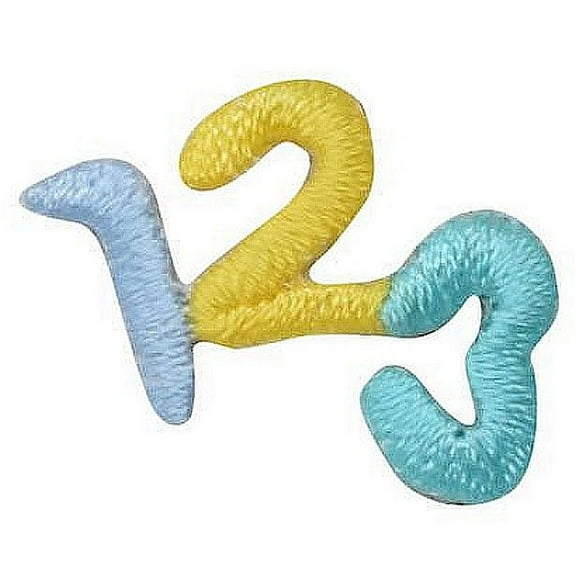 Pastel Baby 123 Numbers Iron on Embroidered Patch