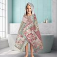 thumbnail image 6 of Pioneer Flower Floral Print Pattern Hooded Bath Towel，60"x35" for Ages 3 To 12 Kids, Quick Dry Lightweight Soft Microfiber Hood Beach Towel Cover Up for Kids, 6 of 7