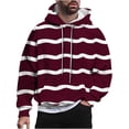 thumbnail image 2 of Sudadera con capucha para hombre, estilo casual, con cuello redondo, estampado, manga larga, blusa de poliéster, 2 of 6