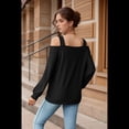 thumbnail image 2 of Blusa de Verano con Escote Cuadrado y Hombros Descubiertos para Mujer, Color Negro, Talla S, 2 of 8