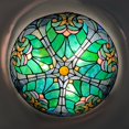 thumbnail image 4 of Tiffany Style Ceiling Light Fixtures 16” Wide Stained Glass Lamp Shade 2-Light Classical Victorian Style Semi Flush Mount Ceiling Light, 4 of 7