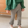 thumbnail image 3 of URMAGIC Toddler Girls Plaid Leggings Stretch Pant Trousers 4-5 Years, 3 of 9