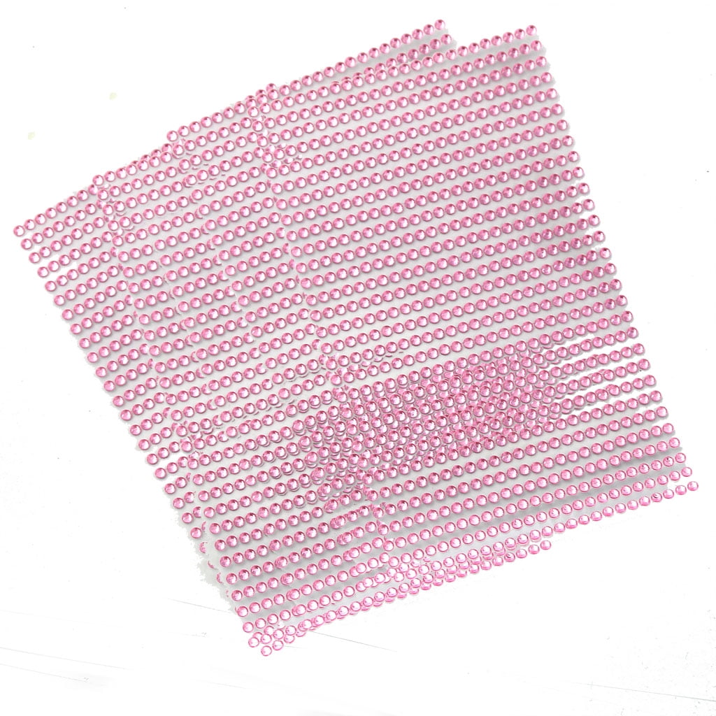 5pcs Glitter Crystal Gem Stickers Adhesive Sticker Stick On DIY Craft Pink 