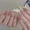 thumbnail image 2 of Hand-worn Nail Nude Metallic Mirror Line Manicure, 2 of 5