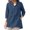 Blue, variant on Plus Size Linen Shirts for Women Button up V-Neck 3/4 Sleeve Top 2026 Summer Trendy Dressy Blouses Casual Loose Comfy Thin Breathable Plain Color Tunic Clothes White XXL
