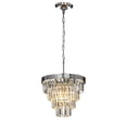 thumbnail image 2 of AloaDecor 3-Light 13" Cone Shape 4-Tier Crystal Chandelier Chrome Polished Adjustable Chrome, 2 of 5