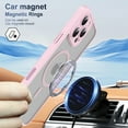 thumbnail image 6 of ELEHOLD Case For iPhone 16 Pro Max Frosted Semi-Transparent Shockproof Case Magnetic Rugged Cover, MagSafe Compatible, Support magnetic car mount, Lens Protection, Pink, 6 of 9