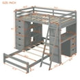 thumbnail image 2 of Harper & Bright Designs Twin Over Twin Separable Bunk Beds with Desk and Drawers, Wood L-Shape Bunk Bed Frame with USB Ports and LED Ligh for Kids Teens, Gray, 2 of 18