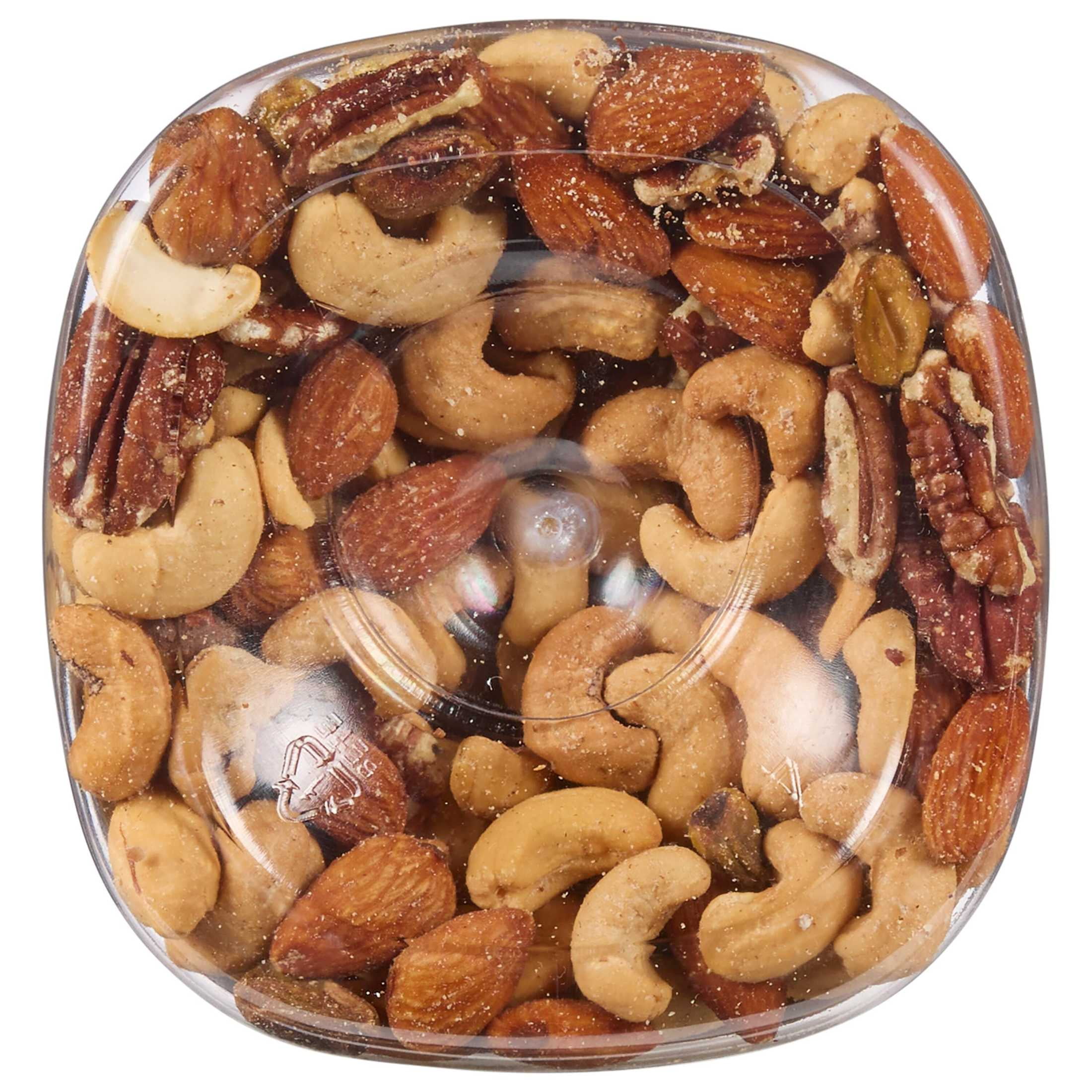 PLANTERS Deluxe Salted Mixed Nuts, Party Snacks, Plant-Based Protein (27oz Canister)