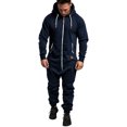 thumbnail image 2 of Goocheer Men Hooded Jumpsuit,Zipper Closure Kangaroo Pocket Ribbed Clothing, 2 of 6