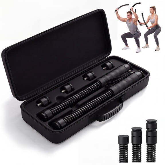 Ropeless Battle Ropes for Home Gym-Portable Cordless Training Rope Fitness Equipment for Men & Women,Black