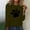 Army Green, variant on Women's 3/4 Sleeve Dog Paw Graphic T-Shirts Round Neck Cute Tops Basic Tees Blouses Casaul Tee Tops