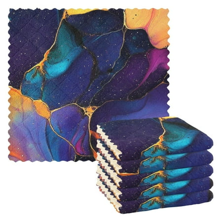 

Bold Splashed Alcohol Kitchen Cloth Dish Towels for Drying Washing Absorbent Dish Rags 6 Pack
