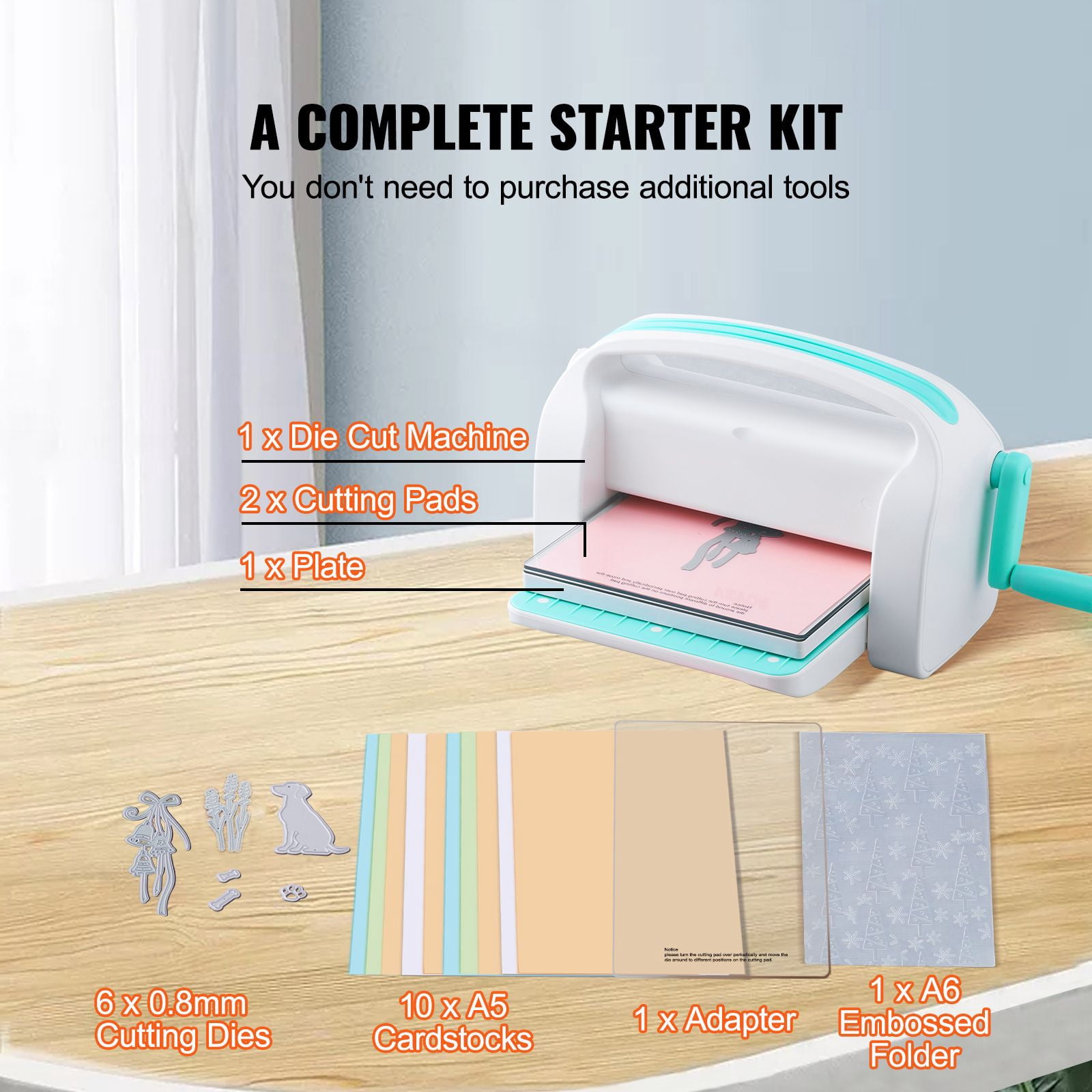 DIY Craft Die Cut Machine 9" Opening – Manual Embosser for Scrapbook, Paper Art, Home Decor Projects