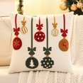 thumbnail image 1 of 1 funda de almohada con flores navideñas, diseño de campana bordada de terciopelo, decoración navideña para sala de estar, 1 of 6