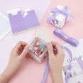 thumbnail image 4 of PH Footprints Candy Box Purple Newborn Baby Shower Paper Boxes Folding Boxes Pink Paper Gift Box with Ribbon Birthday Wedding Party Table Decor Gift Favor 2.4 x 2.4 x 2.4 Inch 30 Sets Purple, 4 of 7