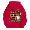 thumbnail image 7 of Sweatshirts for Women Trendy Halloween Hoodie with Pumpkin Ghost Funny Print Oversized Long Sleeve Top Fall Tops,Red,L, 7 of 7