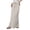 Beige, variant on Linen Flared Maxi Skirt with Back Slit - Elastic Waist Drawstring Long Flowy Ankle-Length Skirt (Brown, S)