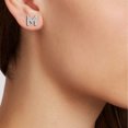thumbnail image 6 of Natalia Drake Initial 1/10 Cttw Diamond Stud Earrings for Men or Women in Rhodium Plated Sterling Silver Letter M (Color H-I / Clarity I1-I2), 6 of 6