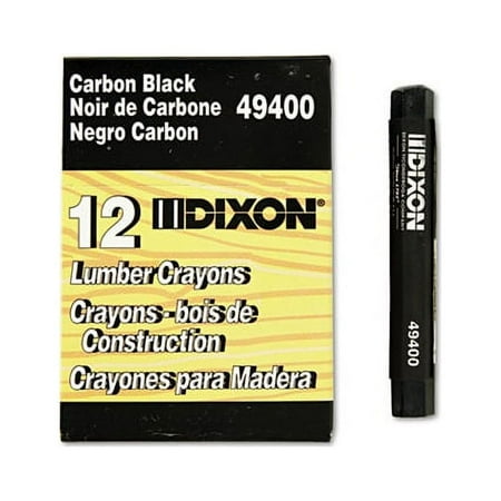 UPC: 0072067494009 | Dixon Lumber Crayons  4 1/2 x 1/2  Carbon Black  Dozen -DIX49400
