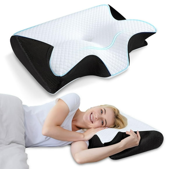 Almohada cervical viscoelástica HOMCA 2 en 1, contorno ergonómico
