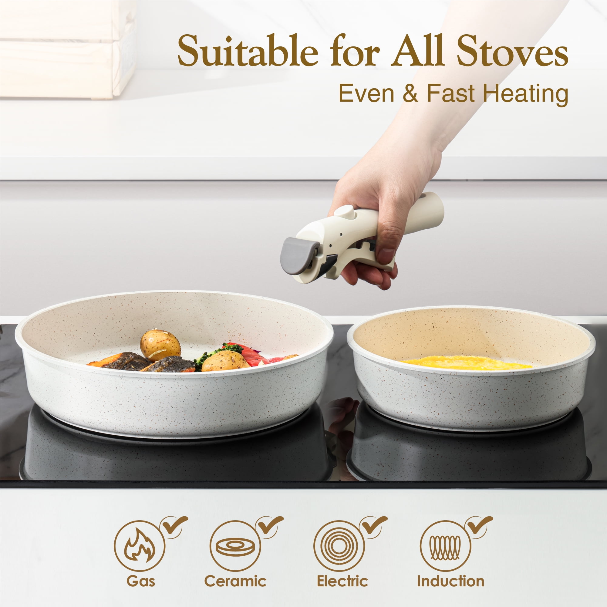Stainless Steel Smart Cookware with Removable Handle Cookware