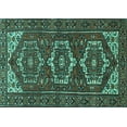 thumbnail image 1 of Ahgly Company Machine Washable Indoor Rectangle Persian Turquoise Blue Traditional Area Rugs, 2' x 3', 1 of 4