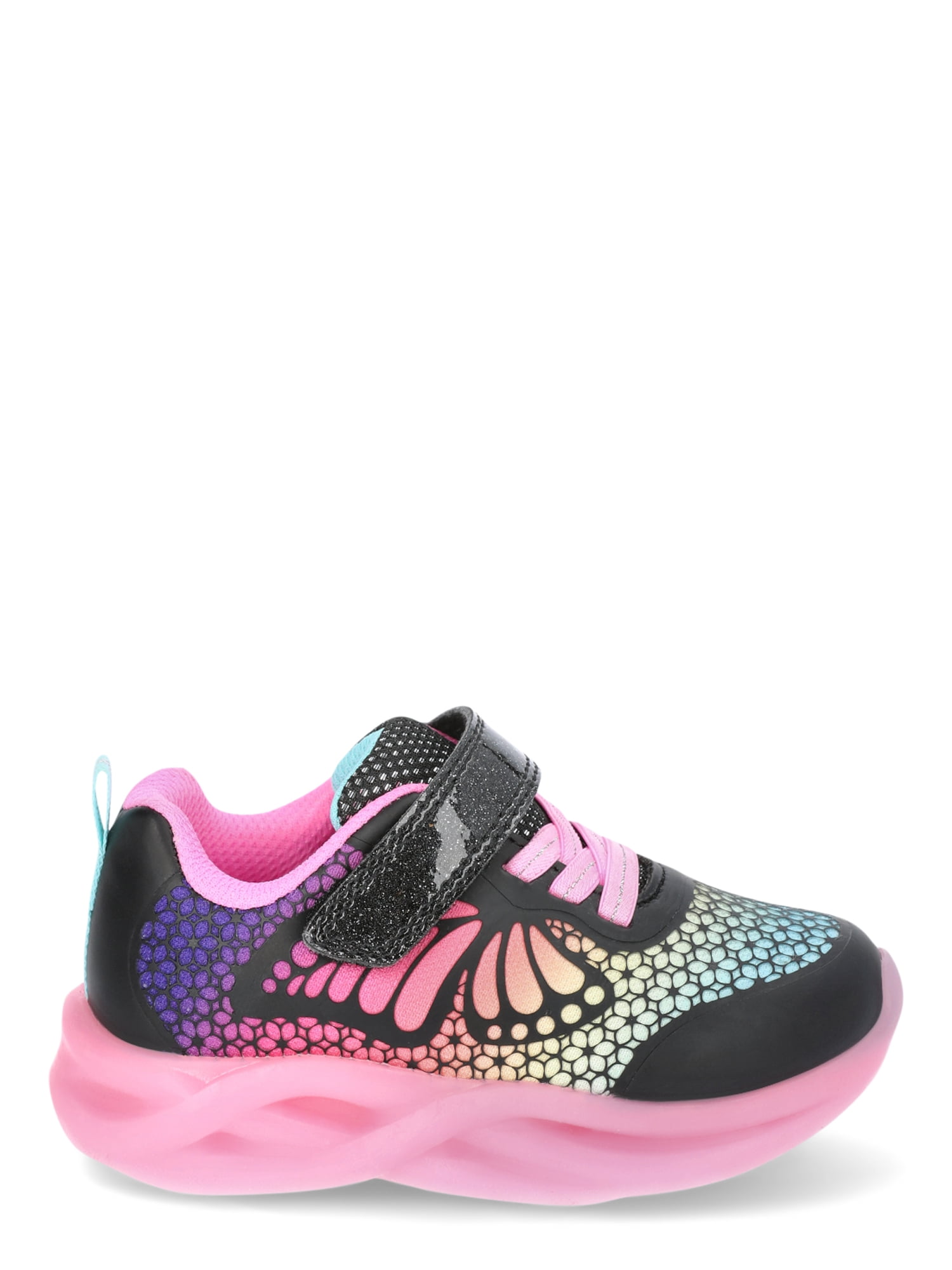 Athletic Works Toddler Girl Butterfly Light Up Sneakers with On/Off Power Button