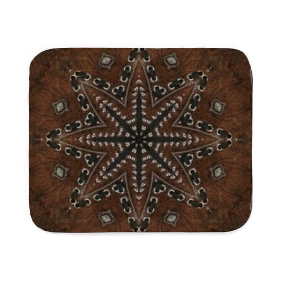 CafePress - Brown Leather Western - Sherpa Fleece Throw Blanket 60" x 50"