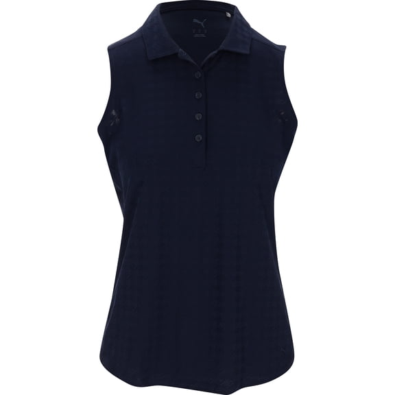 Puma Houndstooth Sleeveless Deep Navy Shirt Women S