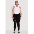 thumbnail image 2 of Womens Plus Size WAX Distressed High Waisted Boyfriend Jeans, 2 of 5