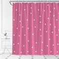 thumbnail image 3 of Valentines Shower Curtain Hot Pink White Love Heart Sweet Romantic Couple Woman Fabric Bathroom Decor Set,36x70 inch, 3 of 4