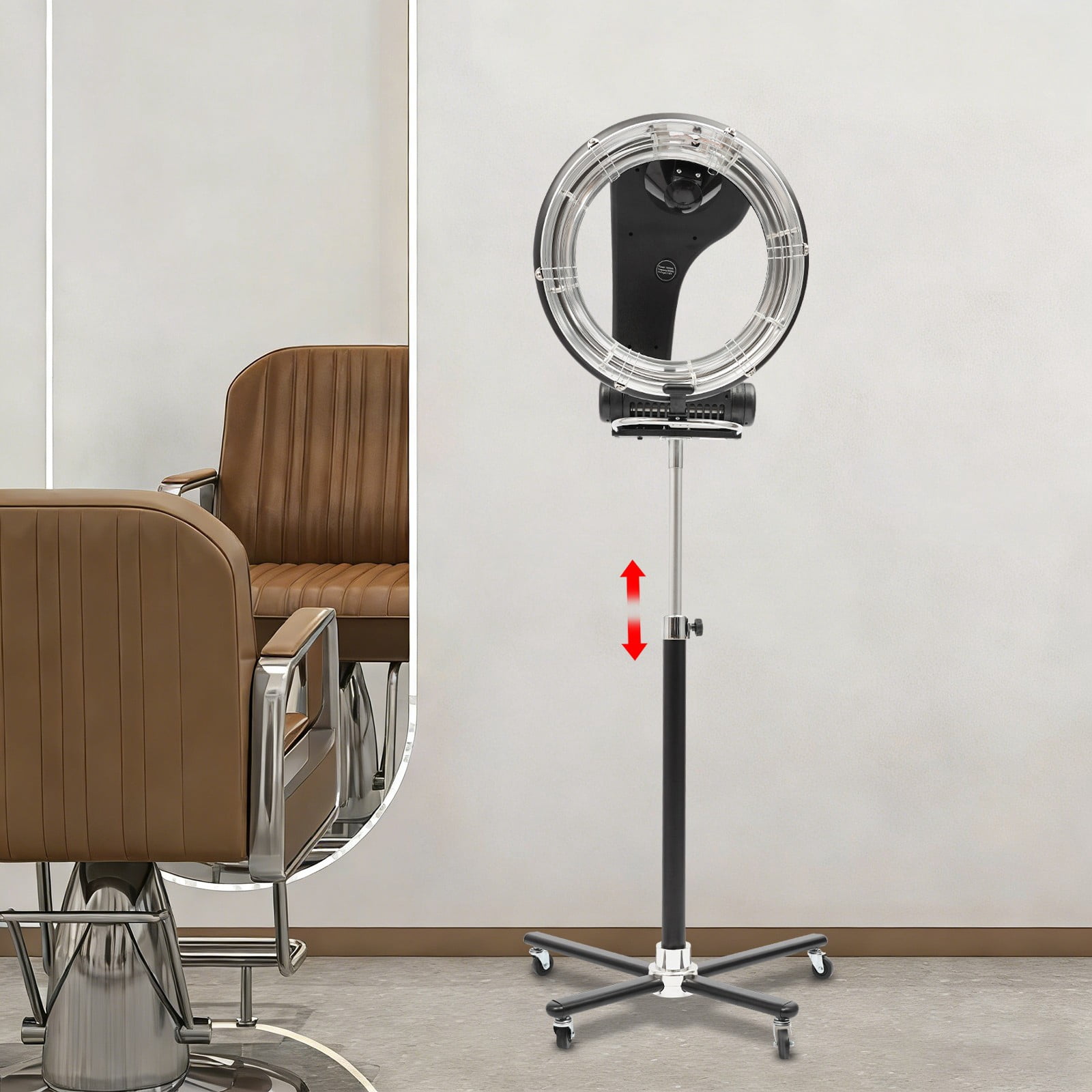 1 PCS Black Professional Orbiting Rotating Hair Dryer, Freestanding Hair Dryer, Multifunctional Hair Dryer, 1000W 110V