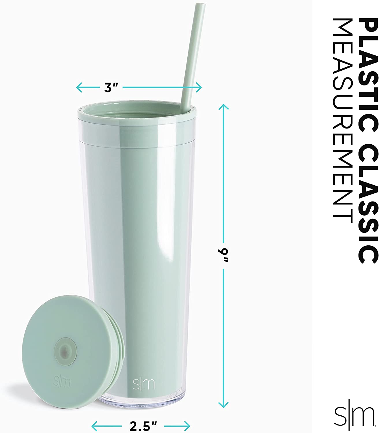 Simple Modern 24 fl oz Double Wall Plastic Classic Tumbler with Lid and Straw|Electric Lavender - image 2 of 6