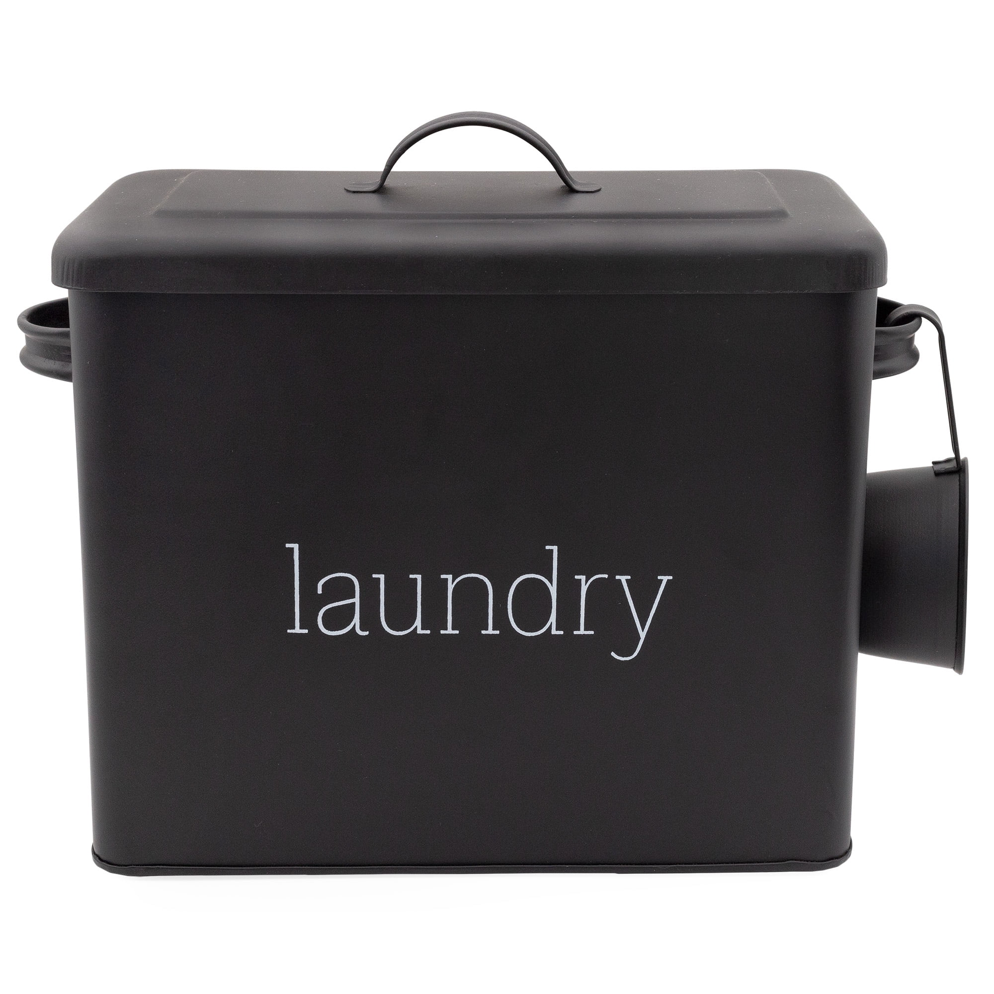 AuldHome Enamelware Laundry Powder Container (Black), Enamelware