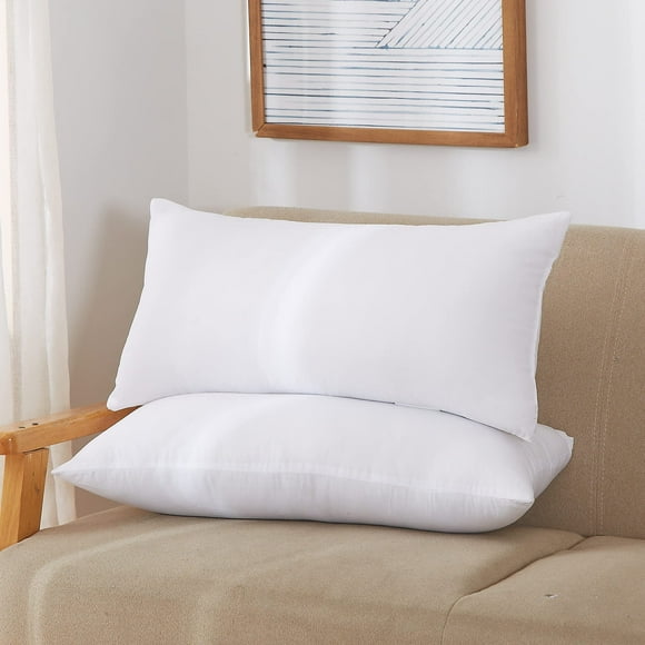 Acanva Throw Pillow Stuffer Inserts Decorative Rectangle Premium Sham Forms Cushion for Sofa Couch Chair, 16x26 Inch (Pack of 2), White 2 Count