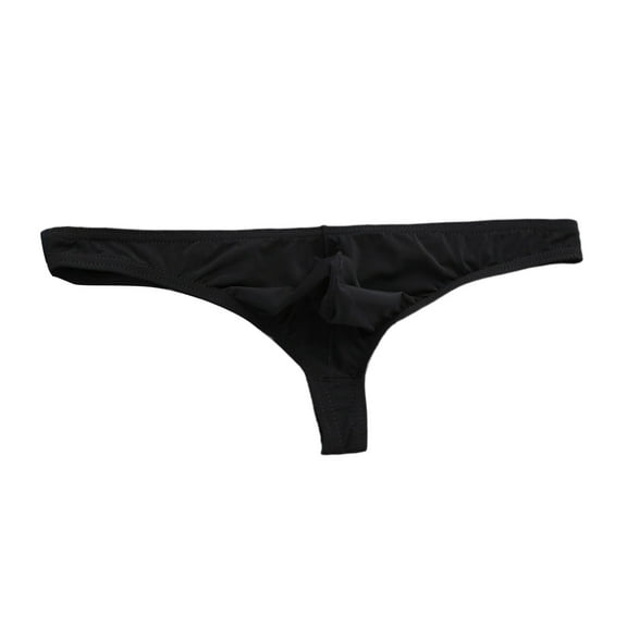 Tao Tao Men Transparent Thongs And G Strings Men's Underwear Smooth Ice Silk Panties Low-Rise Men T- Back Panties Black 3XL