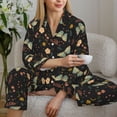 thumbnail image 4 of Goofa Moth And Flowers Printed Women’s 2 Piece Pajama Set Super,Pajamas Women's Long Sleeve Sleepwear Soft Button Down Loungewear Pjs Lounge Set Nightwear-Small, 4 of 9