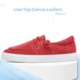 thumbnail image 3 of Obtaom Light Weight Canvas Loafers Women Boat shoes Slip on Loafers Comfortable Lace up Canvas Fishion Sneakers(Red,US8), 3 of 7