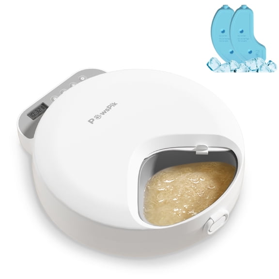 PawsPik Smart 4-Meal Automatic Cat & Dog Feeder, White, Medium, 4 Cup