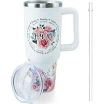 Christian Gifts for Women - Inspirational Gifts, Religious Gifts for Women - Thank You Gifts for Women - Birthday Gifts for Mom, Friend, Sister Coworker - Jesus 40oz Tumbler with Handle and Straw