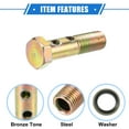 thumbnail image 4 of Unique Bargains 1 Set Car Double Banjo Bolt M10x1.0 42mm Metric Thread Turbo Brake Line Fitting Adapter W/ Washers, 4 of 7