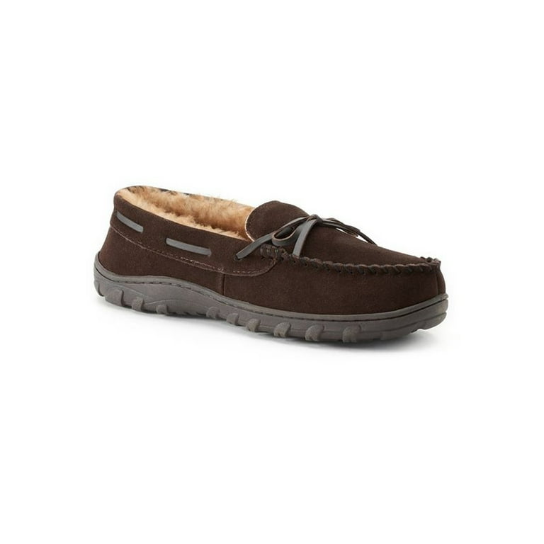Men's chaps suede & memory foam sales moccasin slippers