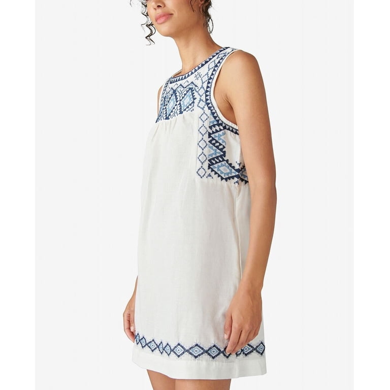 lucky brand mini dress Lucky Brand Women's Printed Drop Waist Mini Day Dress