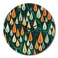 thumbnail image 2 of Designart "Retro-Styled Abstract Drops XIV" Modern Geometric Oversized Wall Clock, 2 of 5