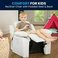 thumbnail image 6 of Flash Furniture Charlie Deluxe Padded Contemporary White Vinyl Kids Recliner with Storage Arms, 6 of 14