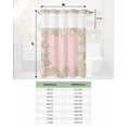 thumbnail image 6 of No Hook Shower Curtain with Snap in Liner, Green Plant Branches Flower Pink Hotel Shower Curtains for Bathroom, Washable Shower Curtain Liner Set with Mesh Top Window, 48"x72", 6 of 6